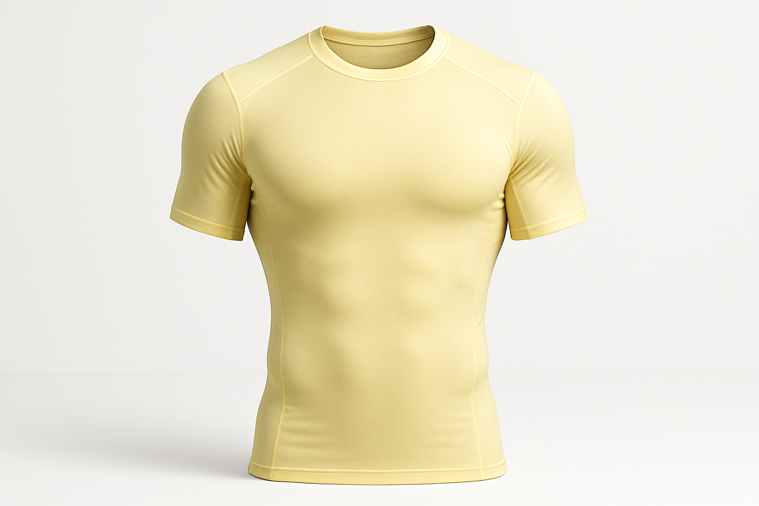 light yellow compression shirt on white background