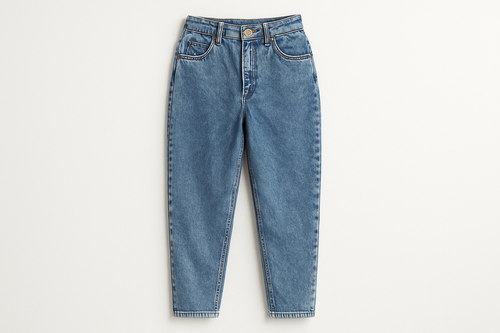 classic 80s ankle length jeans on white background