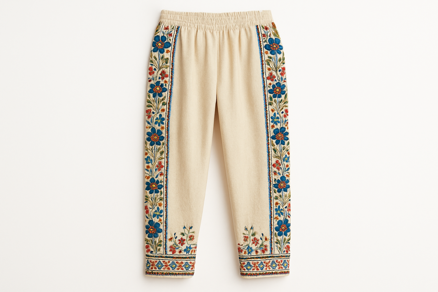 embroidered pants on white image background