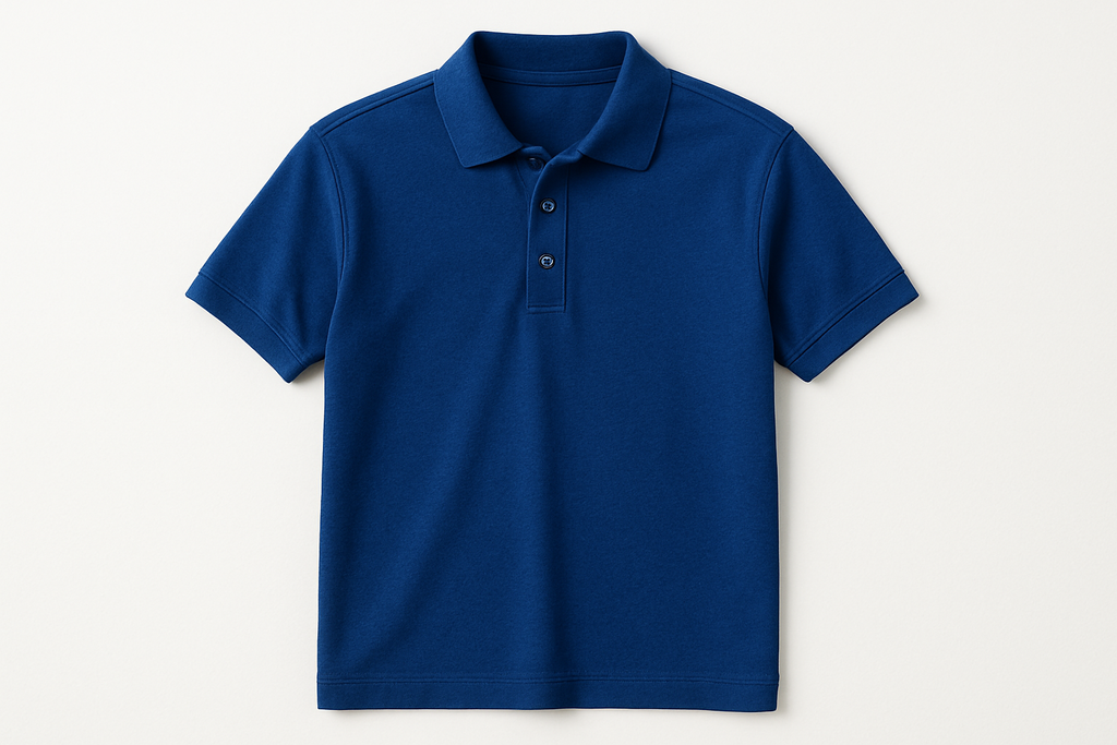 polo blue shirt on white background