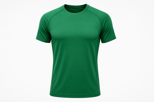 product image on white background of a green tee menas athltics