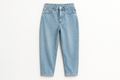 summer 90s ankle length jeans on white background